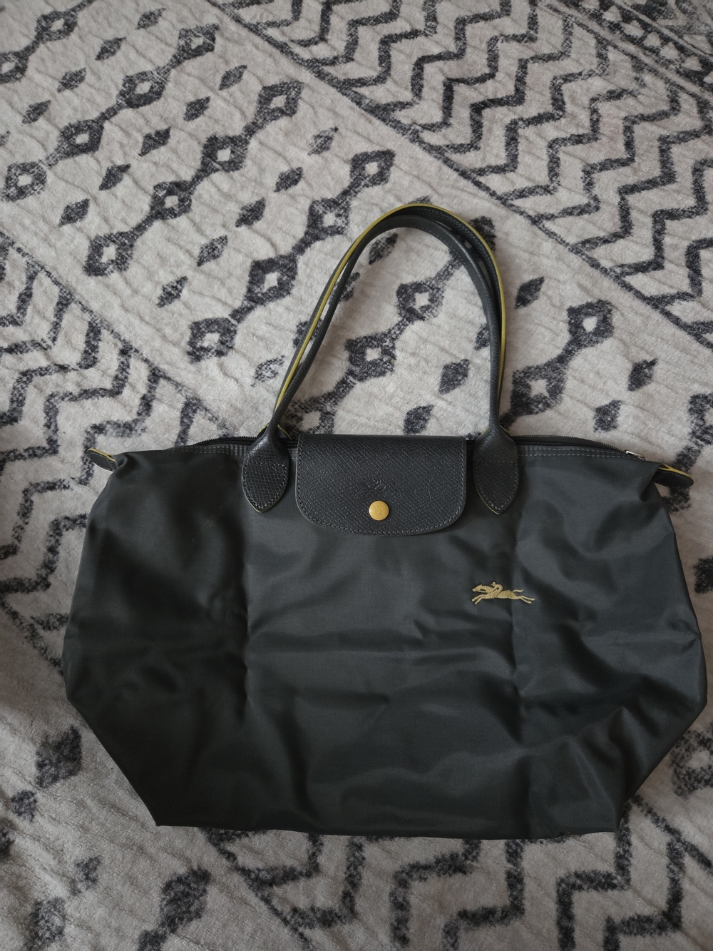 Longchamp Dark Grey Longchamp Le Pliage Club Tote